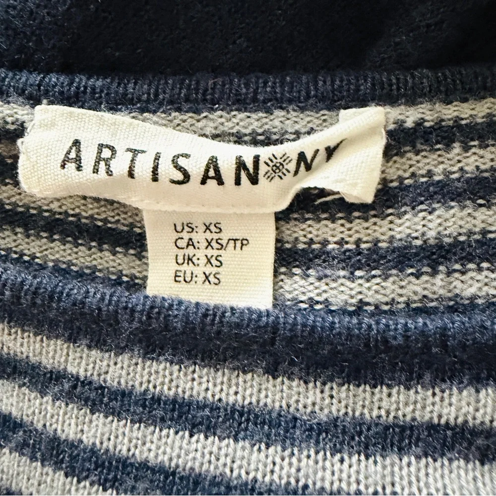 Artisan New York Cashmere Blend Long Sleeve Striped Dress - Picture 4 of 4